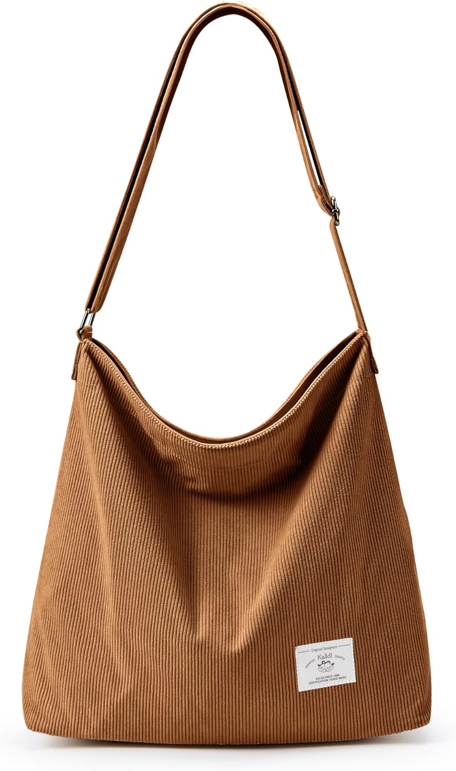 KALIDI Corduroy Tote Bag for Women Casual Zipper Tote Handbag Large Crossbody Hobo Shoulder Bag Work Fashion Women Purse KALIDI Corduroy Tote Bag for Women Casual Zipper Tote Handbag Large Crossbody Hobo Shoulder Bag Work Fashion Women Purse