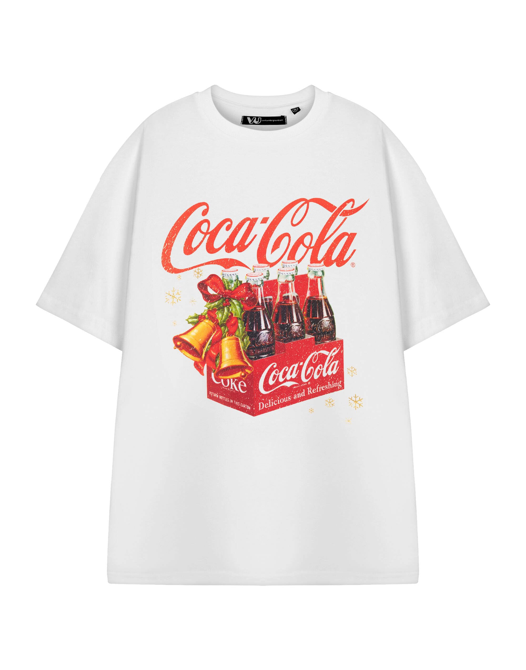 Coca Cola Unisex Christmas Graphic T-Shirt - White - XXL