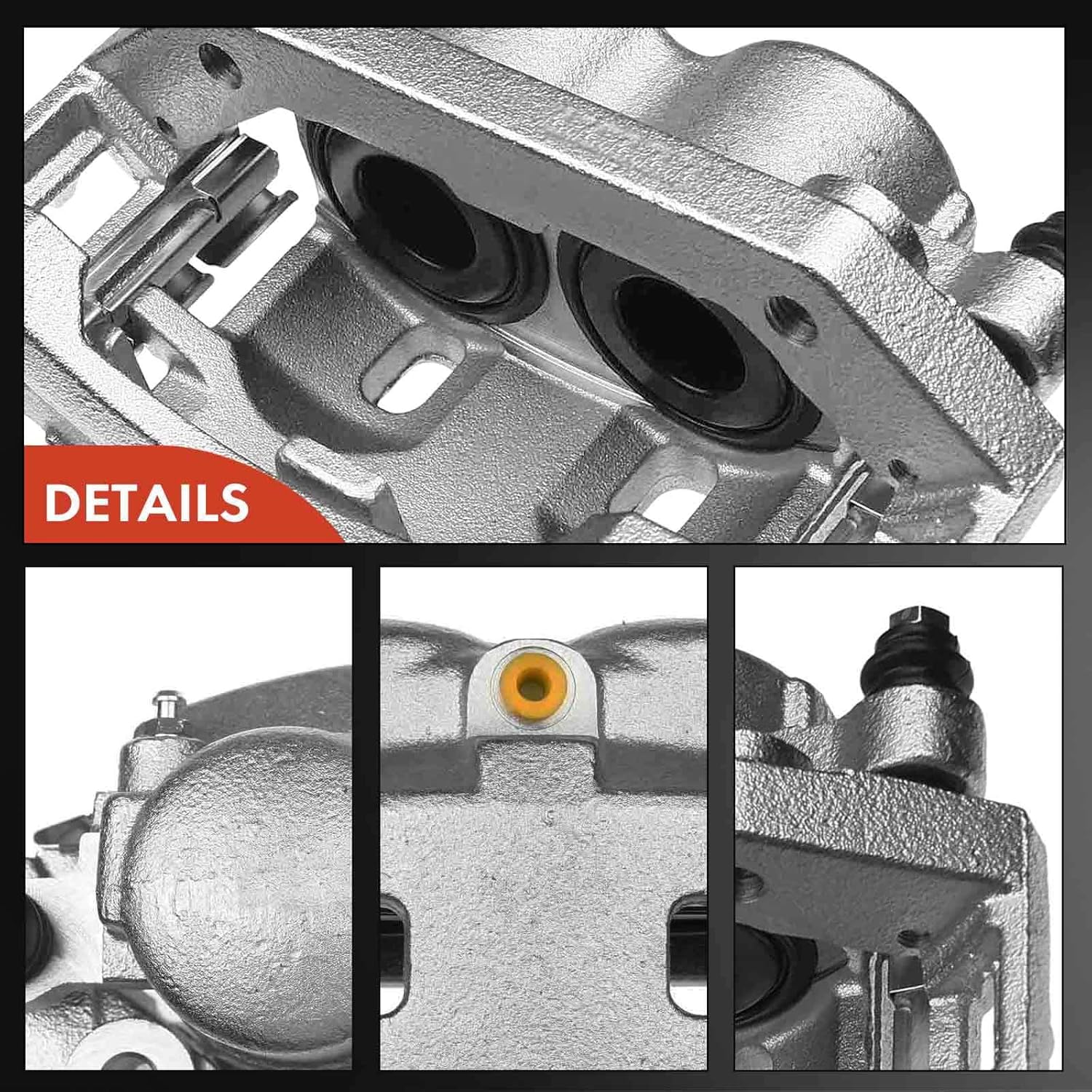A-Premium Disc Brake Caliper Assembly with Bracket Compatible with Select Ford Models - E-150/Econoline 2004-2006, E-150 Club Wagon 2004-2005 - Front Right Passenger Side