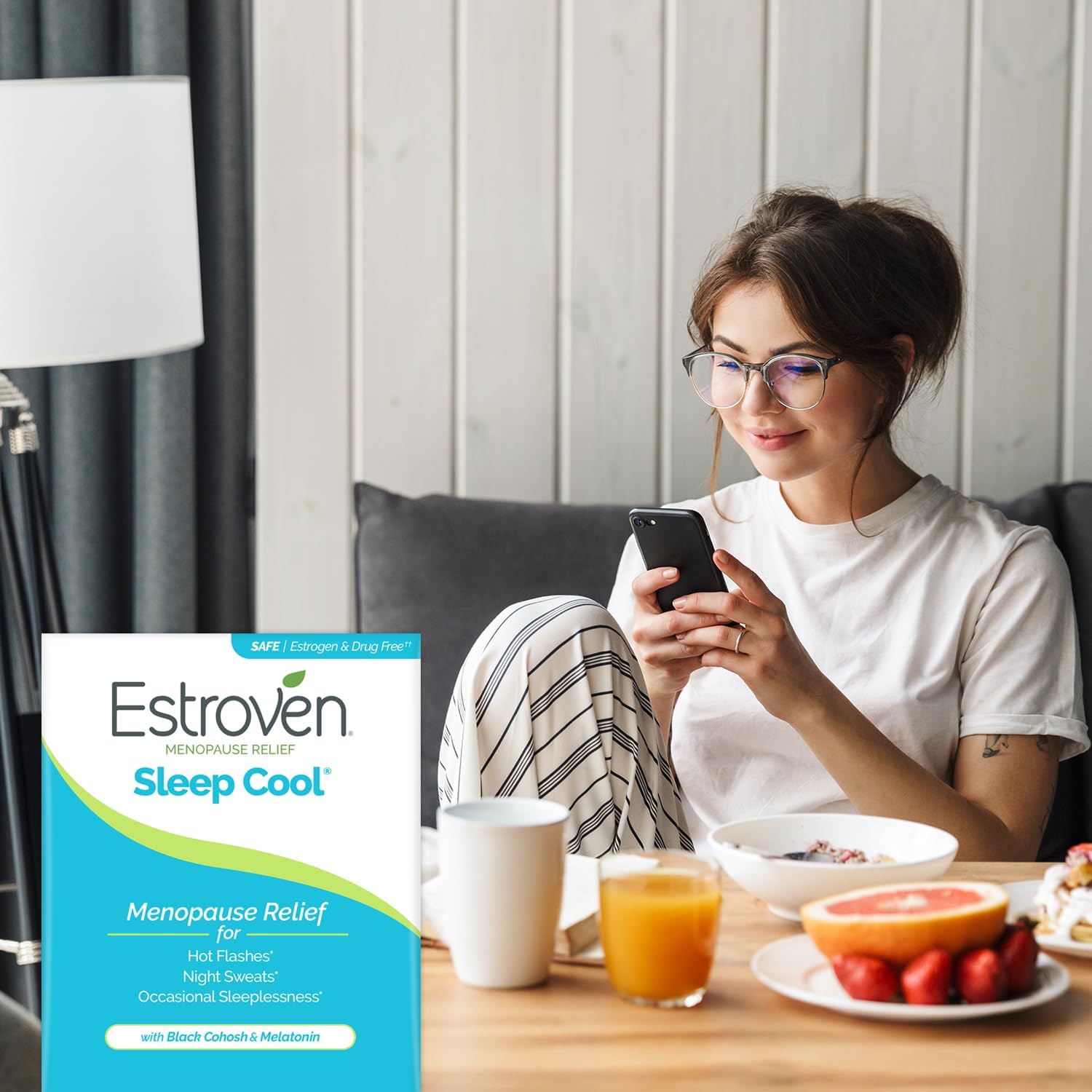 Estroven Sleep Cool for Menopause Relief, 30 Ct, Sleep Support Supplement With Clinically Proven Ingredients to Relieve Menopause Symptoms plus Night Sweats & Hot Flash Relief, Drug-No & Gluten-No - Image 6