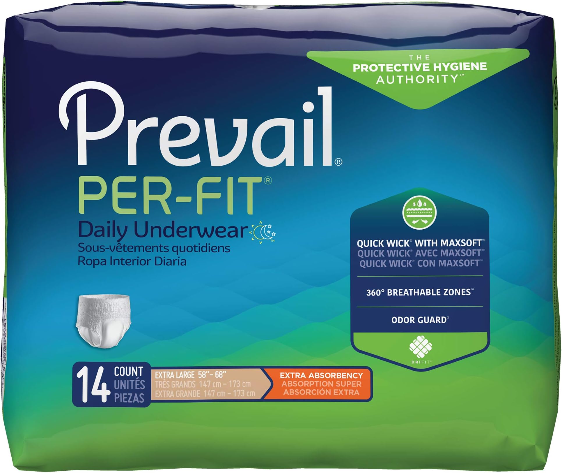 Per-Fit Protective Underwear, Extra Large, 14 count (Pack of 4)