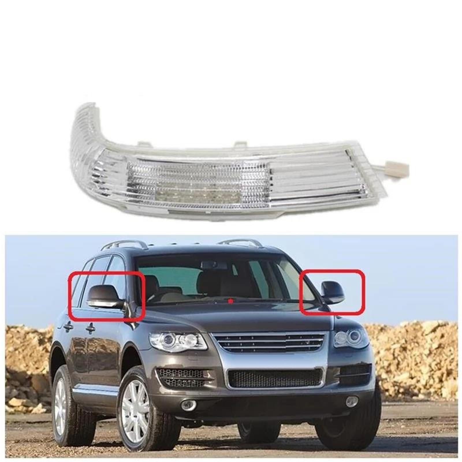 PIWINE Clignotant Rétroviseur Gauche/droit Pour VW Pour Touareg 7L 2002 2003 2004 2005 2006 2007(Style 1)