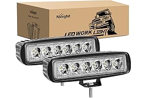 Nilight 2PCS 18w LED Spot Work Light Fog Driving Bar for Jeep