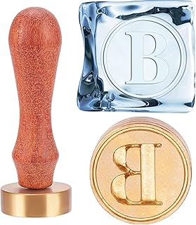 CRASPIRE Ice Stamp B Letter Ice Cube Stamp with Removable Brass Head & Wood Handle Vintage 1.2" Ice Branding Stamp for Ice Cubes Cocktail Whiskey Mojito Drinks Wedding Making DIY Crafting