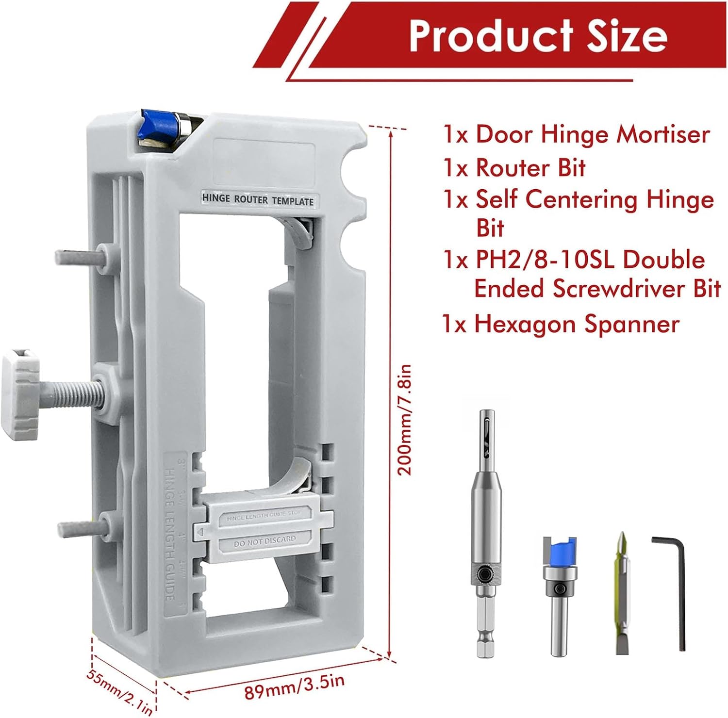 Door Hinge and Latches Installation Kit, Door Hinge Mortiser Template Latches for Accurate Chiseling and Scoring Lock Installation Kit, Easy to Set Up and Use