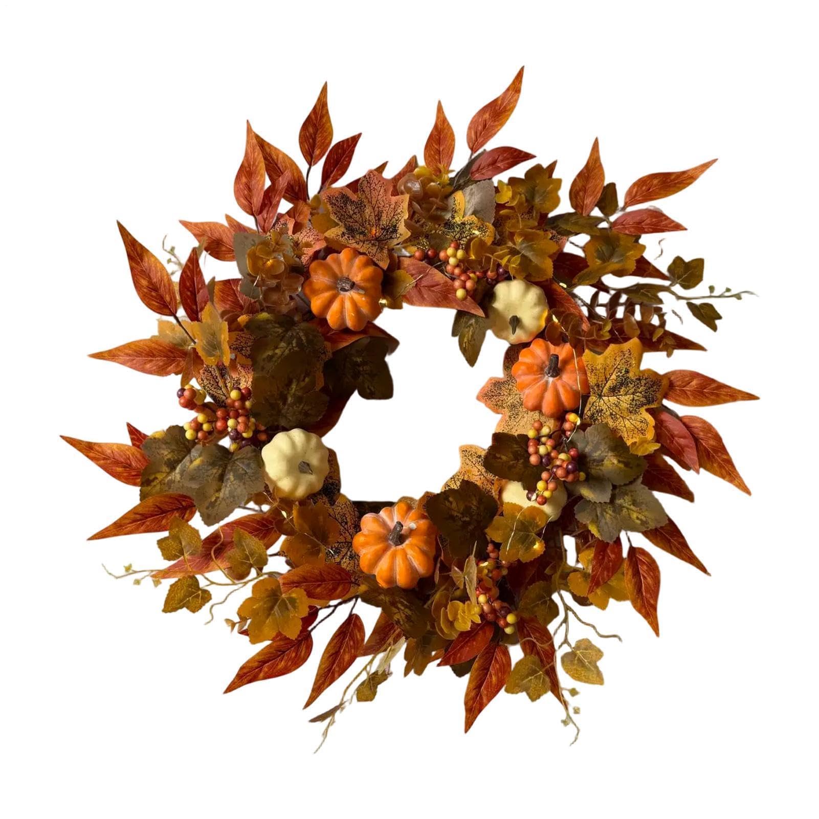 Halloween Wreath Artificial Harvest Artificial Thanksgiving Wreath