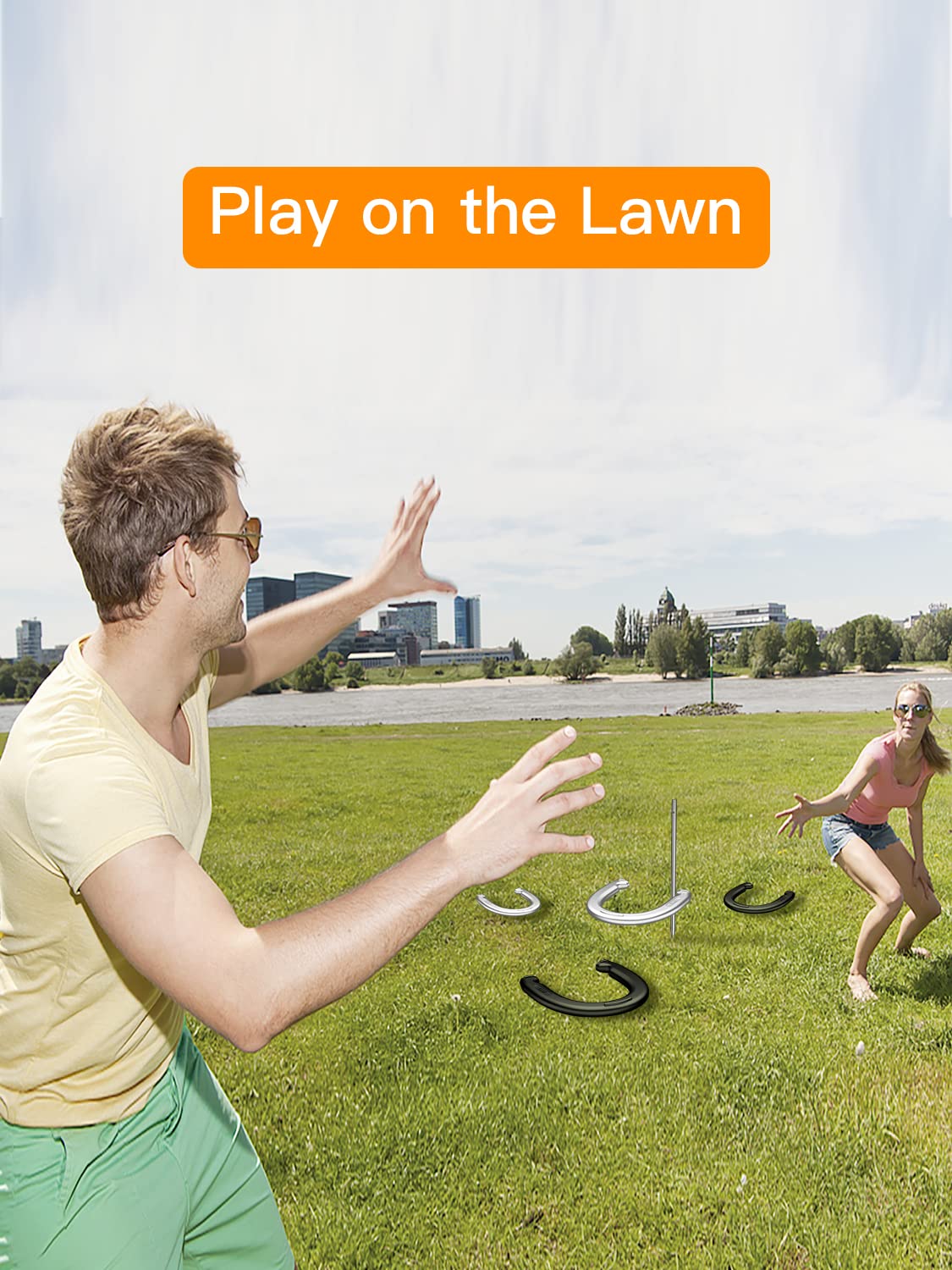 NQV Horseshoe Game Set for Adults Indoor Outdoor