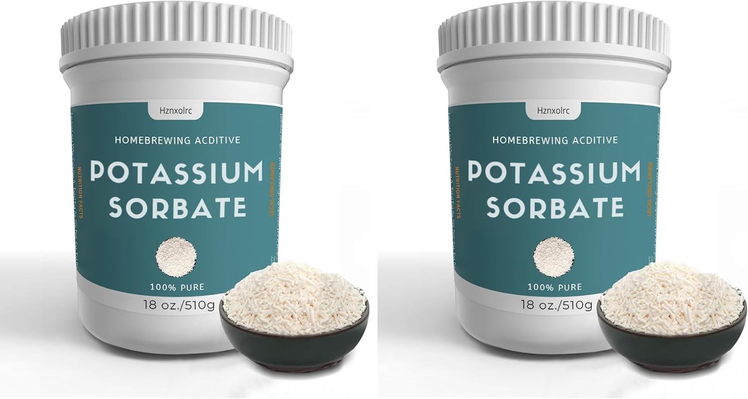 18 oz Potassium Sorbate, 100% Pure, Food Grade, Premium Potassium Sorbate for Wine Making, Home Brewing, Cakes, Soft Candy, Cookies and More (Pack of 2)