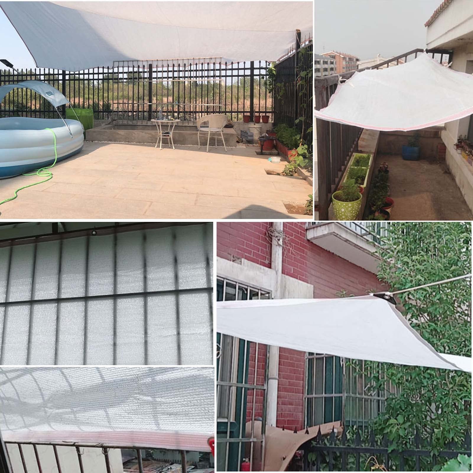 Red De Sombra Al Aire Libre,Transpirable Malla De Sombreo,Toldo Vela de Sombra con Ojales,Tasa de sombreado 90%,para Patio Balcón Techo Cochera Piscina,Blanco,3X6m/9.84X19.69ft