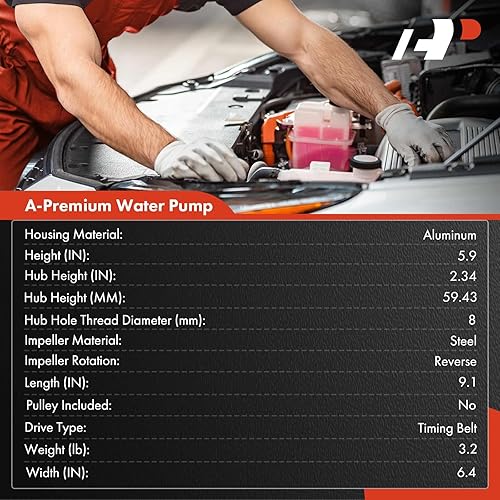 Miniatura 2 de A-Premium Enigne Bomba de agua con junta compatible con Jeep Cherokee 1987-2001, Comanche 1987-1992, Wagoneer 1987-1990 y Eagle 1988-1989 - (OHV
