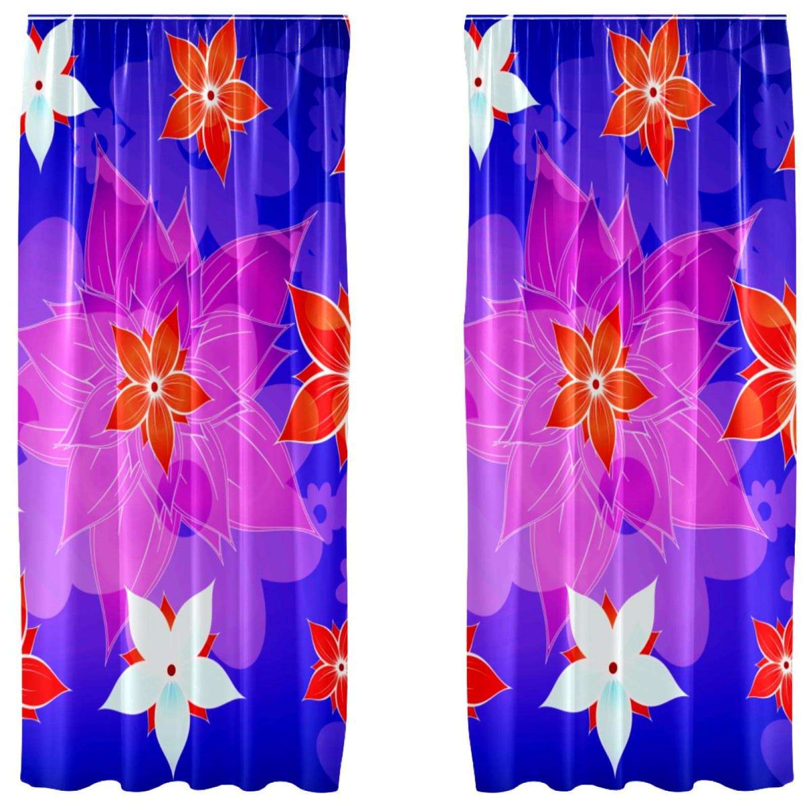 Juego de 2 paneles de flores azules 55x84 con acabado textil Premium