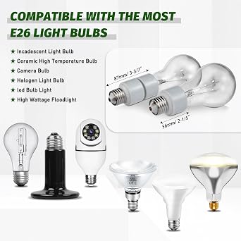 Light Socket Extender,Porcelain Socket Extension Adapter,E26 to E26 Standard Medium Screw Bulb Socket Extender Adapter,Recessed Socket Extension Converters