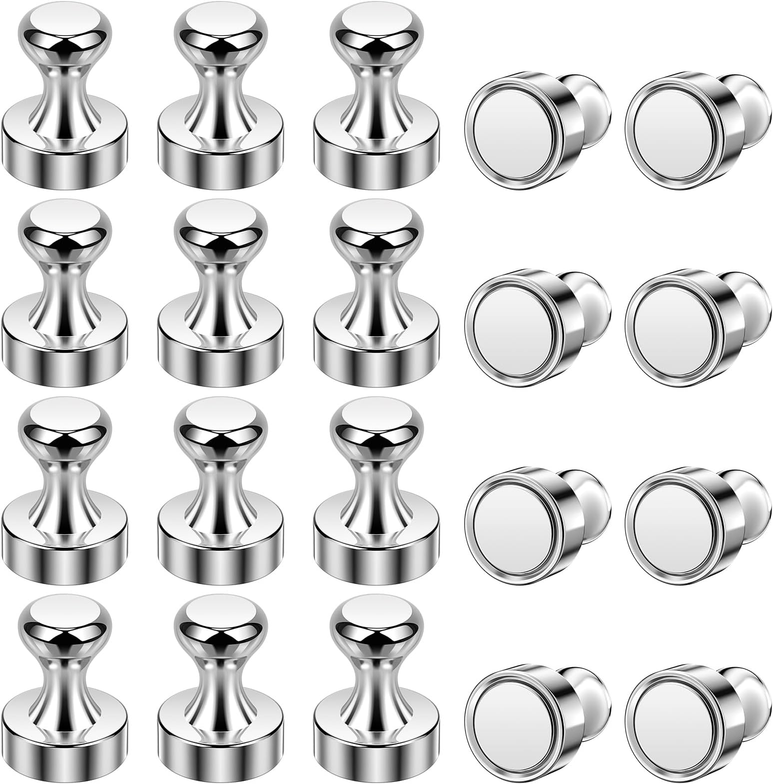 Wukong 20 Pack Fridge Magnets Strong, 12x16mm Refrigerator Magnets Push Pins, Magnetic Thumb Tacks for Whiteboard, Notice Board and Office