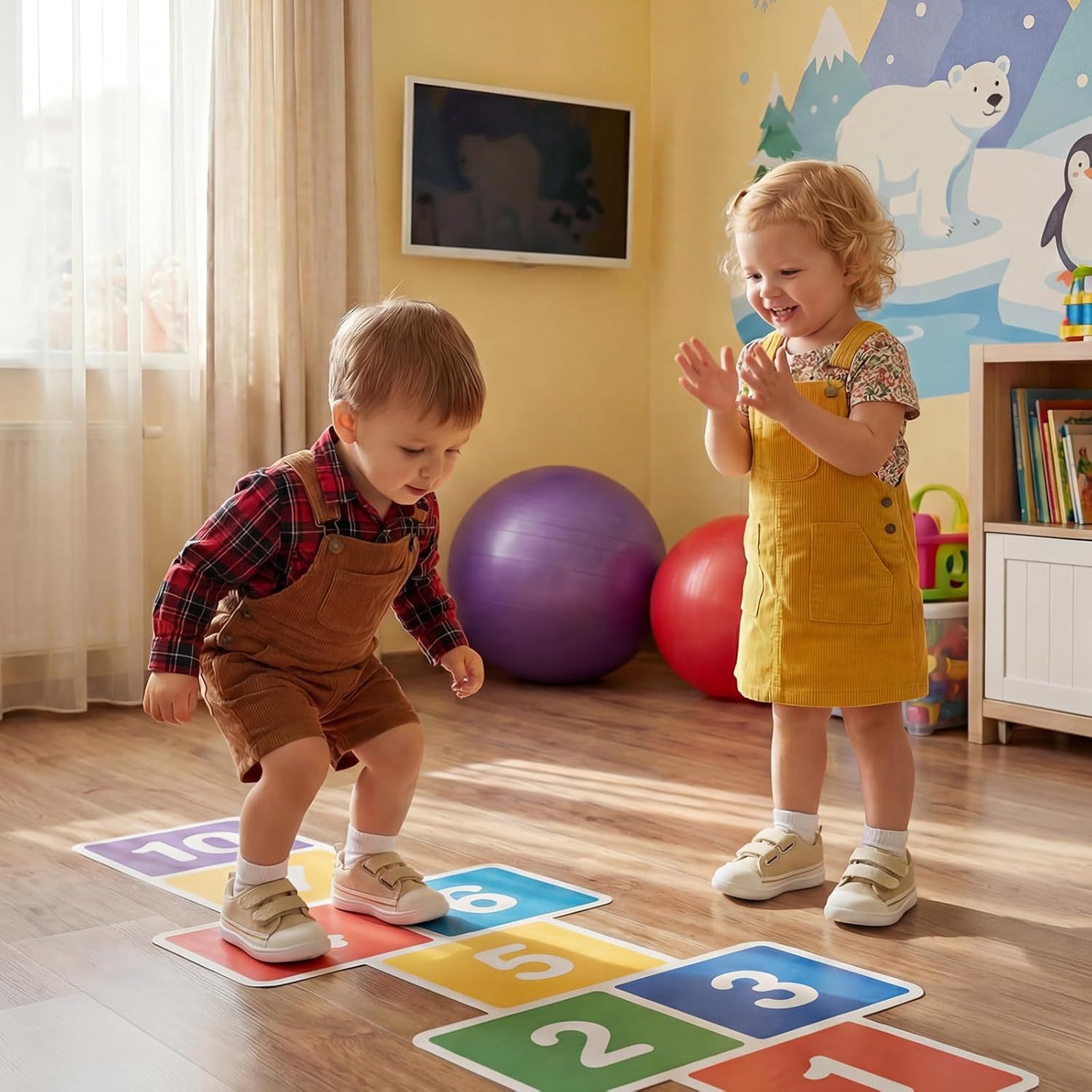 STQ Toddler Wide Toe Box Shoe Girl Boy Barefoot Hook and Loops Non-Slip Walking Baby Sneakers - Image 2