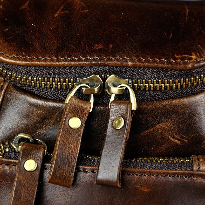 Genuine Leather Mini Messenger Bag for Men Shoulder Bag with Hook Waist Pack Pouch Multipurpose Daypack Gift Box - Image 9