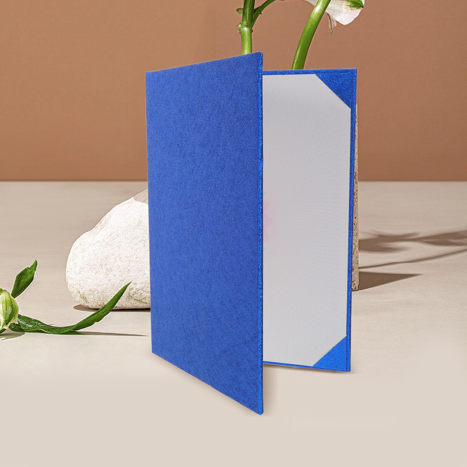 Veemoon Blauer Dokumentenordner als Abschlussgeschenk mit Elegantem Präsentationsdesign und Professionellem Schutz aus Papier für Zeugnisse und Zertifikate im Büro oder Beim Transport