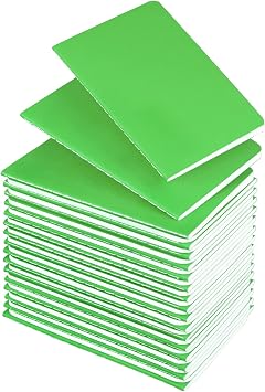 Lzerking Mini Notepads Bulk 36 Pack 3.5 x 5.5 Inches,Small Pocket Journal Notebooks-Green Cover, 30 Sheets/60 Pages, Children Can Use to Write Stories