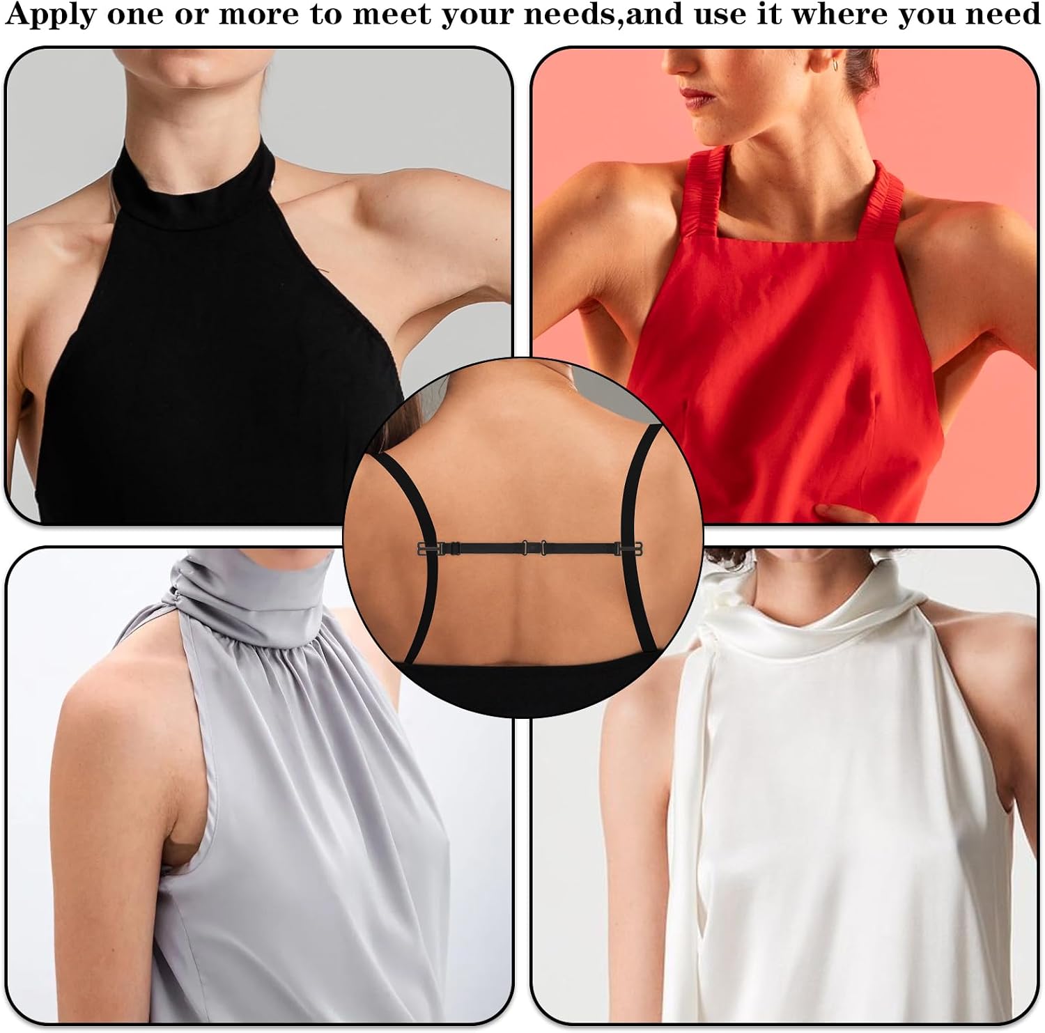 16 Pcs Bra Strap Holders, 6 Color Women's Non-slip Elastic Strap Extender image 5
