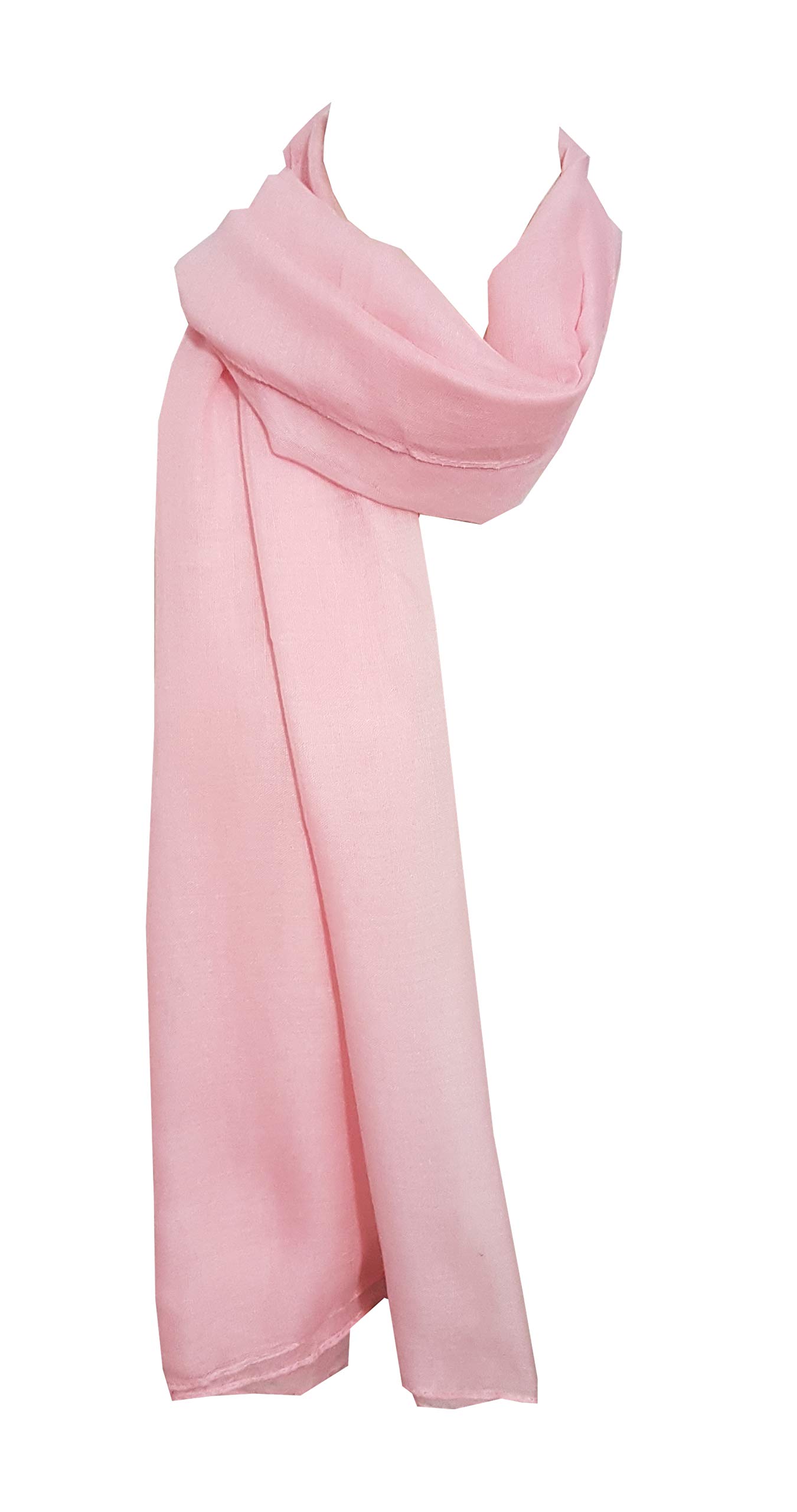 KSC Plain Hijab, Scarf, Sarong, Lovely Colours Lightweight Large Size Buy 4 Get 1 Free (Pale Pink)