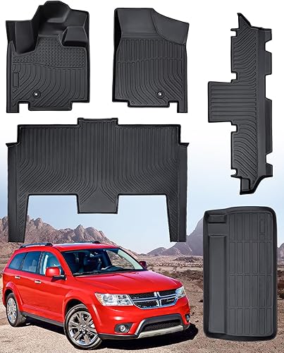 Alfombrillas para todo tipo de clima para Dodge Grand Caravan 2008-2021, impermeables, 7 asientos, goma antideslizante, resistente, forro de carga