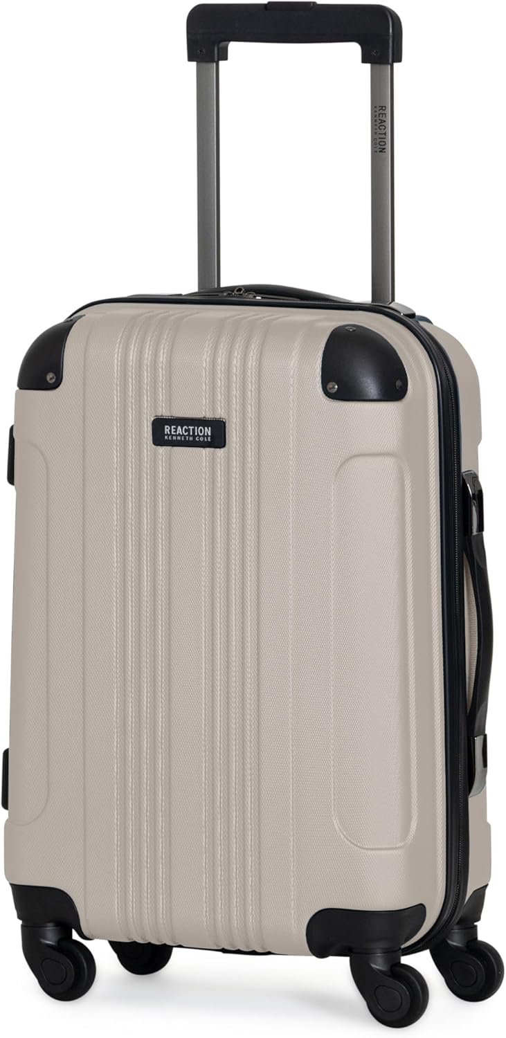 Kenneth Cole REACTION Bounds Lightweight Hardshell 4-Wheel Spinner Luggage, Mushroom, 20-Inch Carry On 20-Inch Carry On Mushroom
