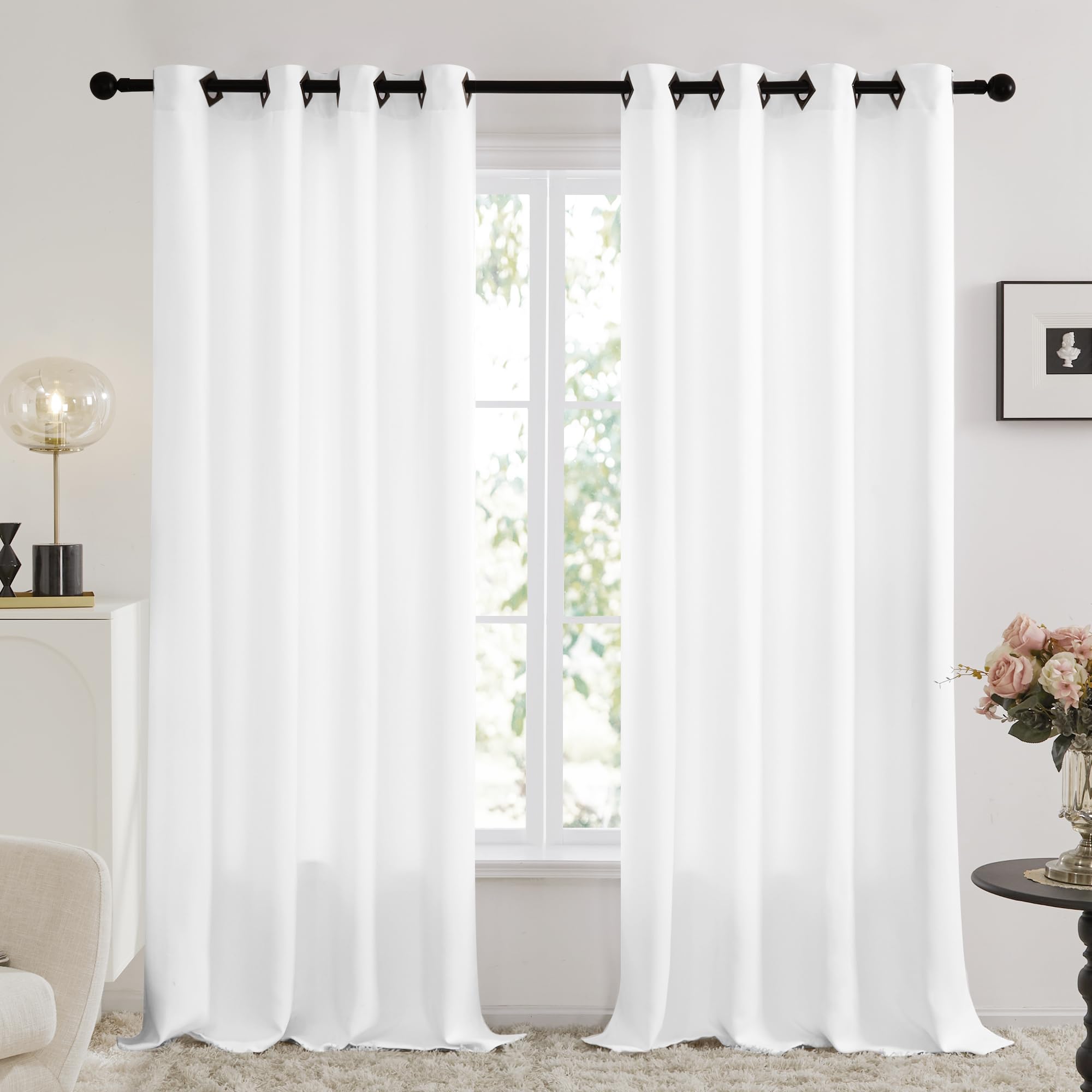 Rideaux occultants rayés sarcelle blanche DecoNovo 2 panneaux 53 L x84