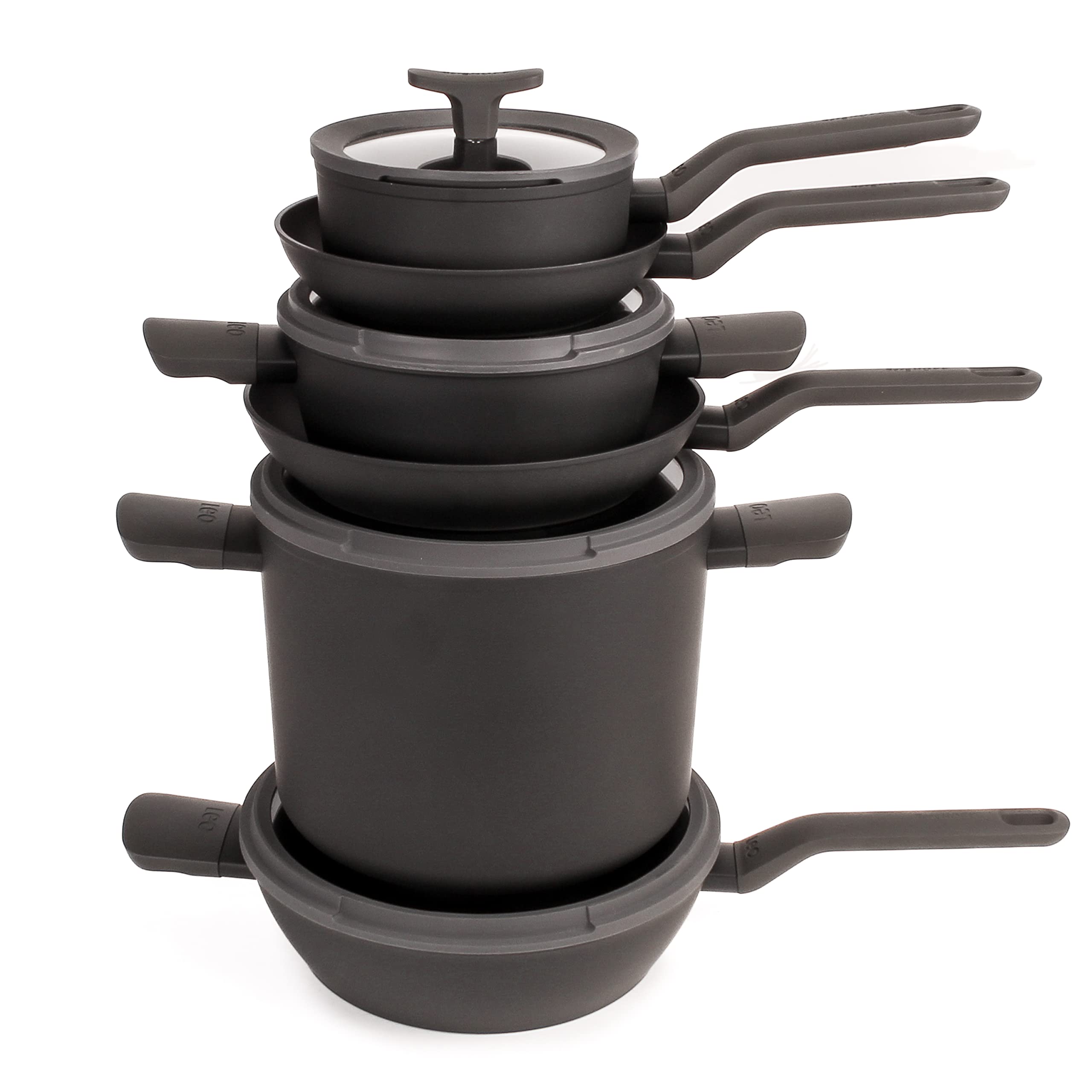 Poêle BergHOFF Leo Line - Aluminium Moulé - 28 Cm - Graphite - Neuve Avec Couvercle