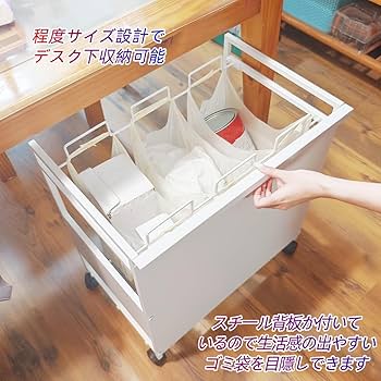 Amazon｜Secchuu 目隠し分別ダストワゴン 2分別 スチール製 ゴミ
