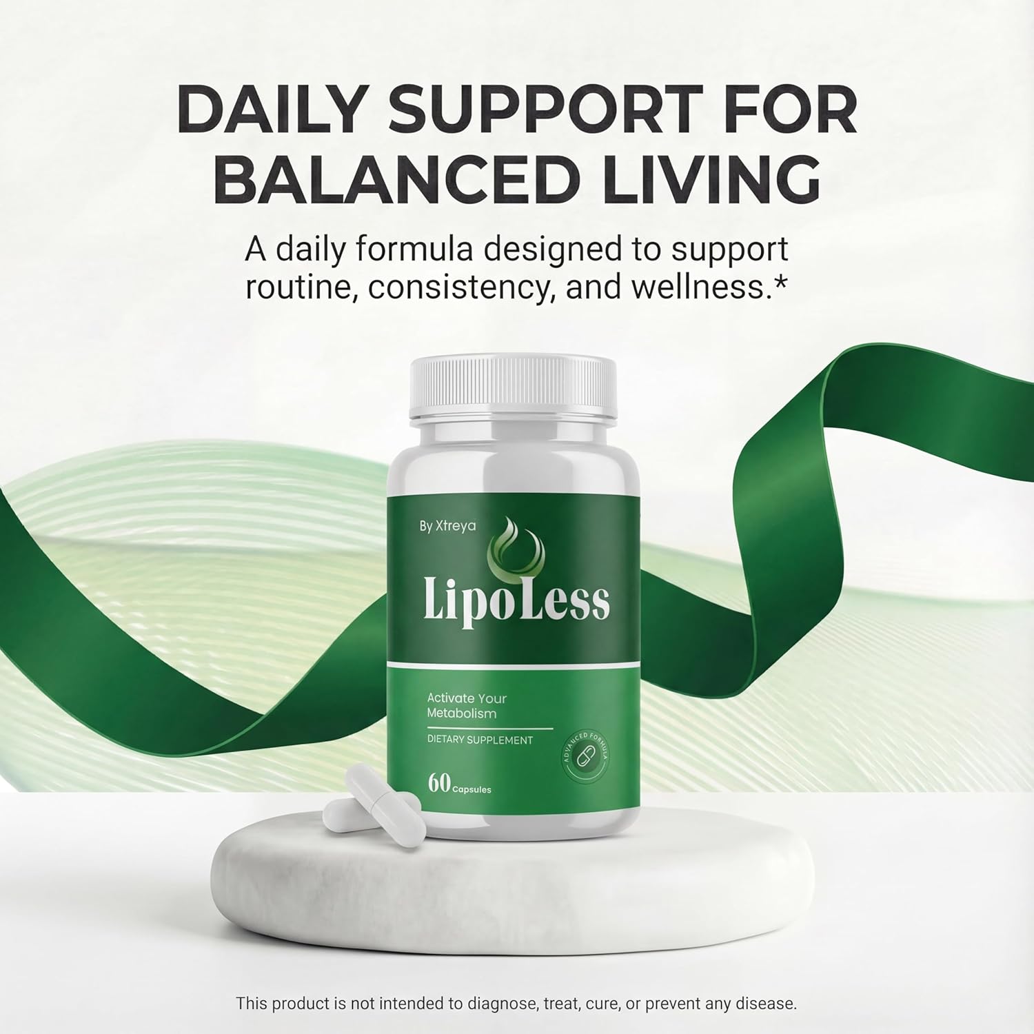 (Pack of 3) LipoLess Capsules, Official All Natural Lipo Less Supplement Pills with Premium Ingredients, Advanced Formula for Health & Wellness Support for Active Women & Men (60 Capsules)