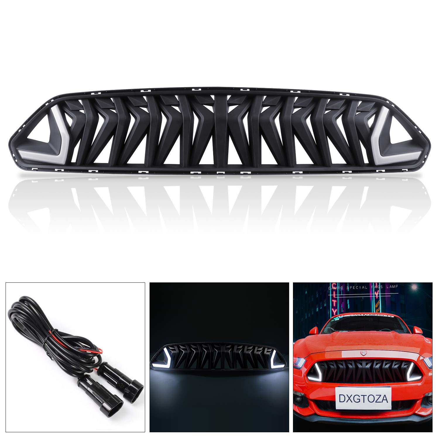 Buy LED RTR Front Bumper Grill Grille for 2018 2019 2020 Ford Mustang