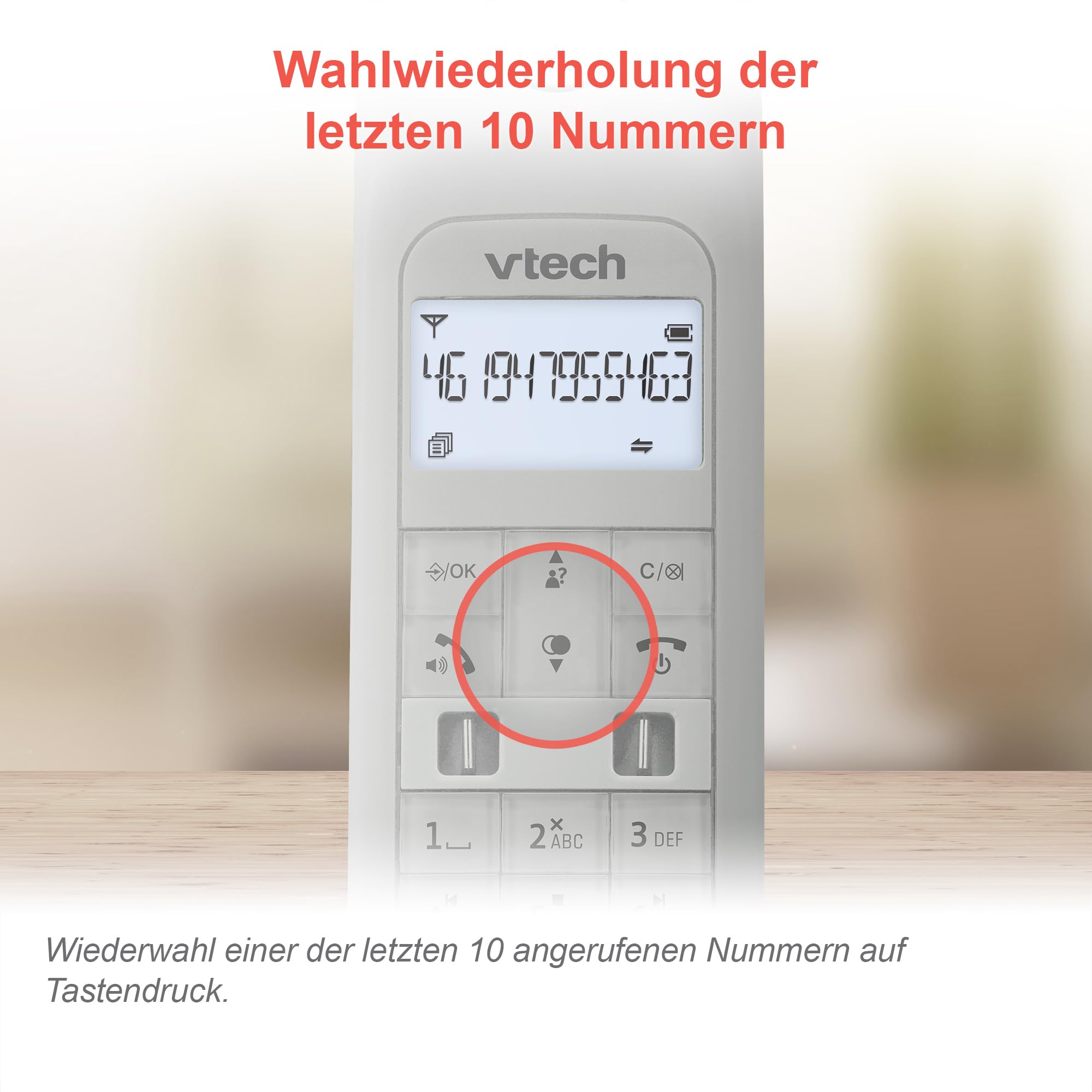 VTech LS1350 Retro-Design Telefon Schnurlos DECT Schnurlostelefon mit digitalem Anrufbeantworter, Anrufsperre, Freisprecheinrichtung und Wahlwiederholung, hintergrundbeleuchtetem Display und Tastatur