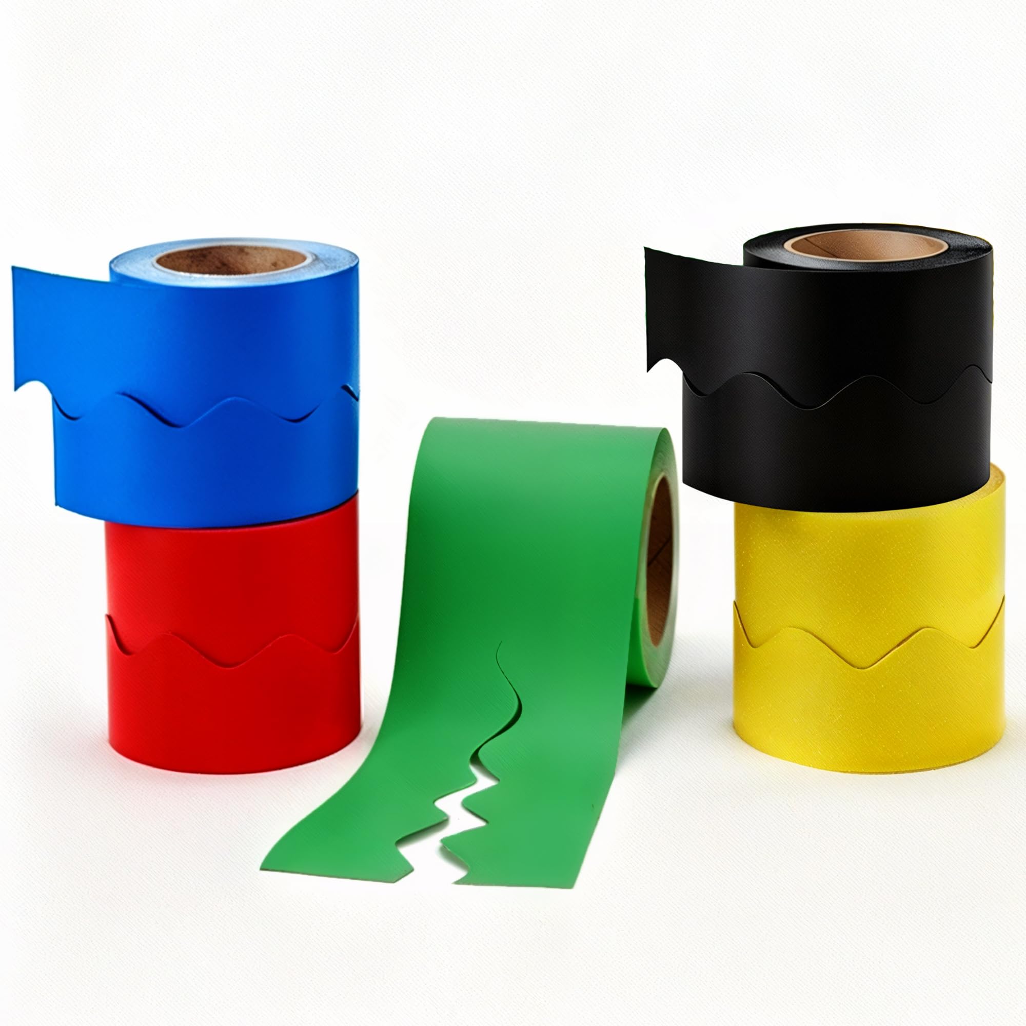 PAPERCUTZ Popular Shades Paper Border Roll Scalloped (Pack of 5) (5.7cm x 100 metre), School Display Borders for Classrooms Decoration, Scalloped Edge Border Roll for Bulletin Boards