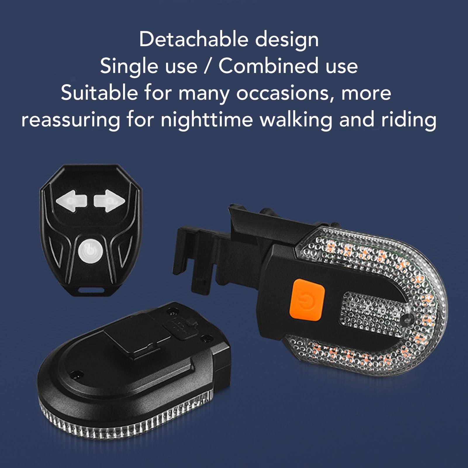 VGEBY Señales de Giro para Bicicleta, 2 Pares de Luces Traseras LED Recargables por USB con Control Remoto, 5 Modos para Bicicletas de Montaña y Carretera de Noche