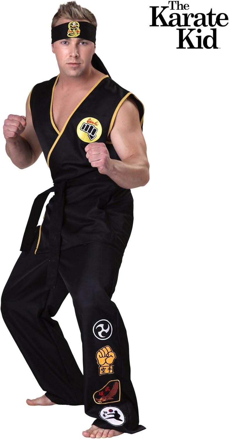 Plus Size Cobra Kai Costume for Adults | Karate Kid Outfit | Black Gi Uniform for 80s Movie Halloween - Image 2