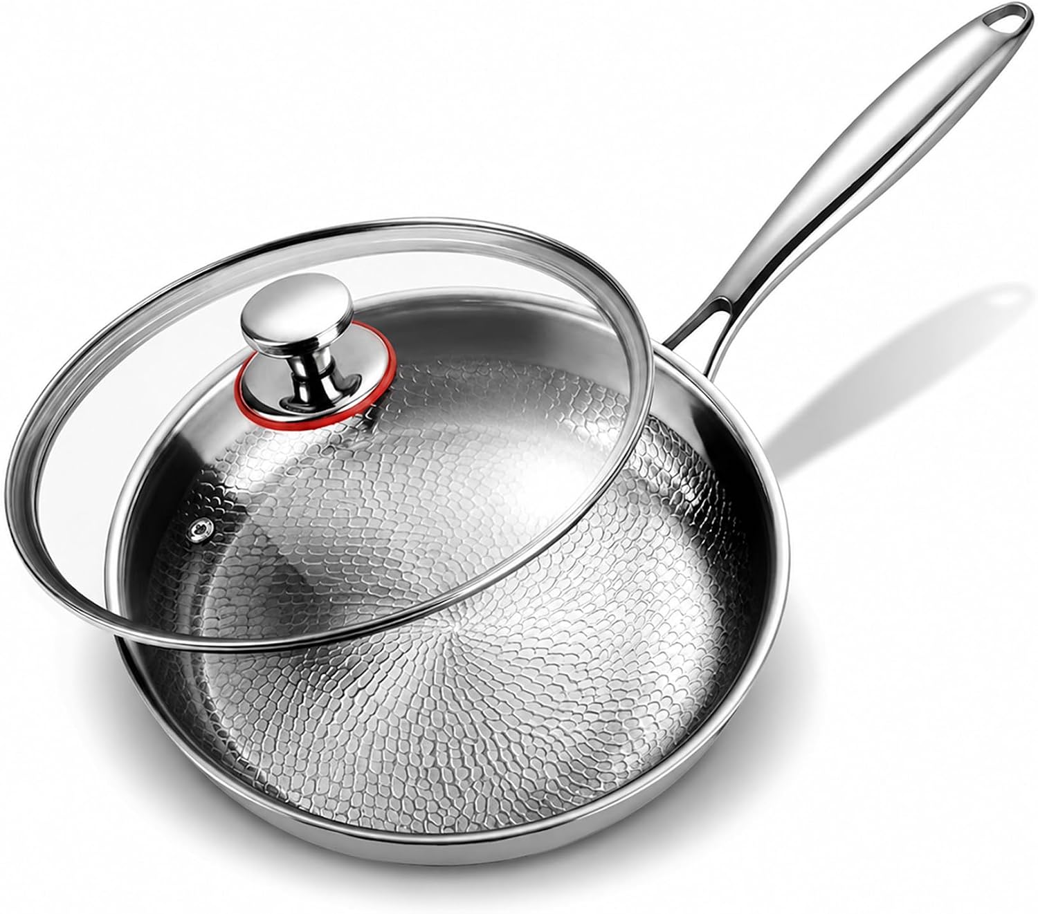 10-Inch No-Coating Titanium Alloy Frying Pan with Lid