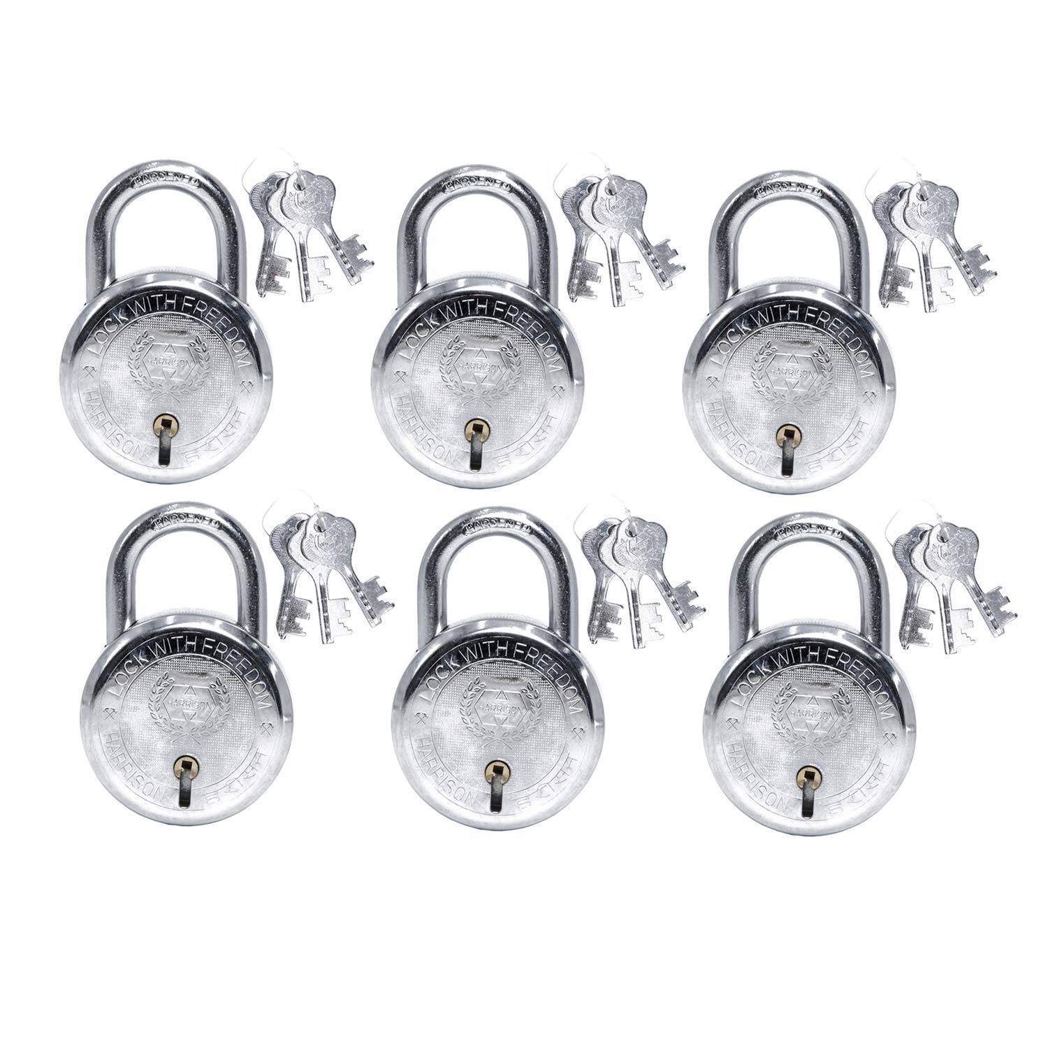 Harrison T-26 LITE/BCP-0532_PK 2 Steel 5 Levers Padlock with 3 Keys (Pack of 2), Silver — Amazon image 8