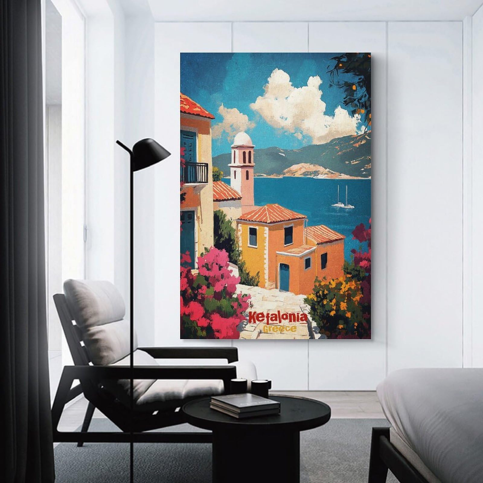 Junmoney Kefalonia Greece Travel Canvas Art Print, 24x36inch(60x90cm), for Living Room, Bedroom, Office Or Hallway, Decorative Artwork with Broad Appeal