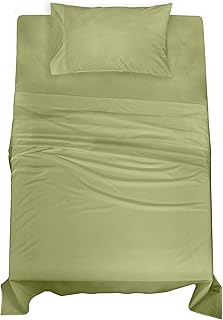 ROYALE LINENS 100% Organic Cotton Twin Sheet Set - Percale Weave - 3 Pie...
