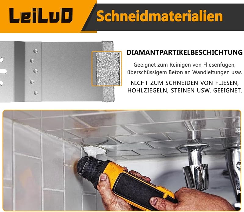 LEILUO Gyémánt Rezgőmulti Fugavágó Penge Készlet 6db DeWalt Makita Einhell