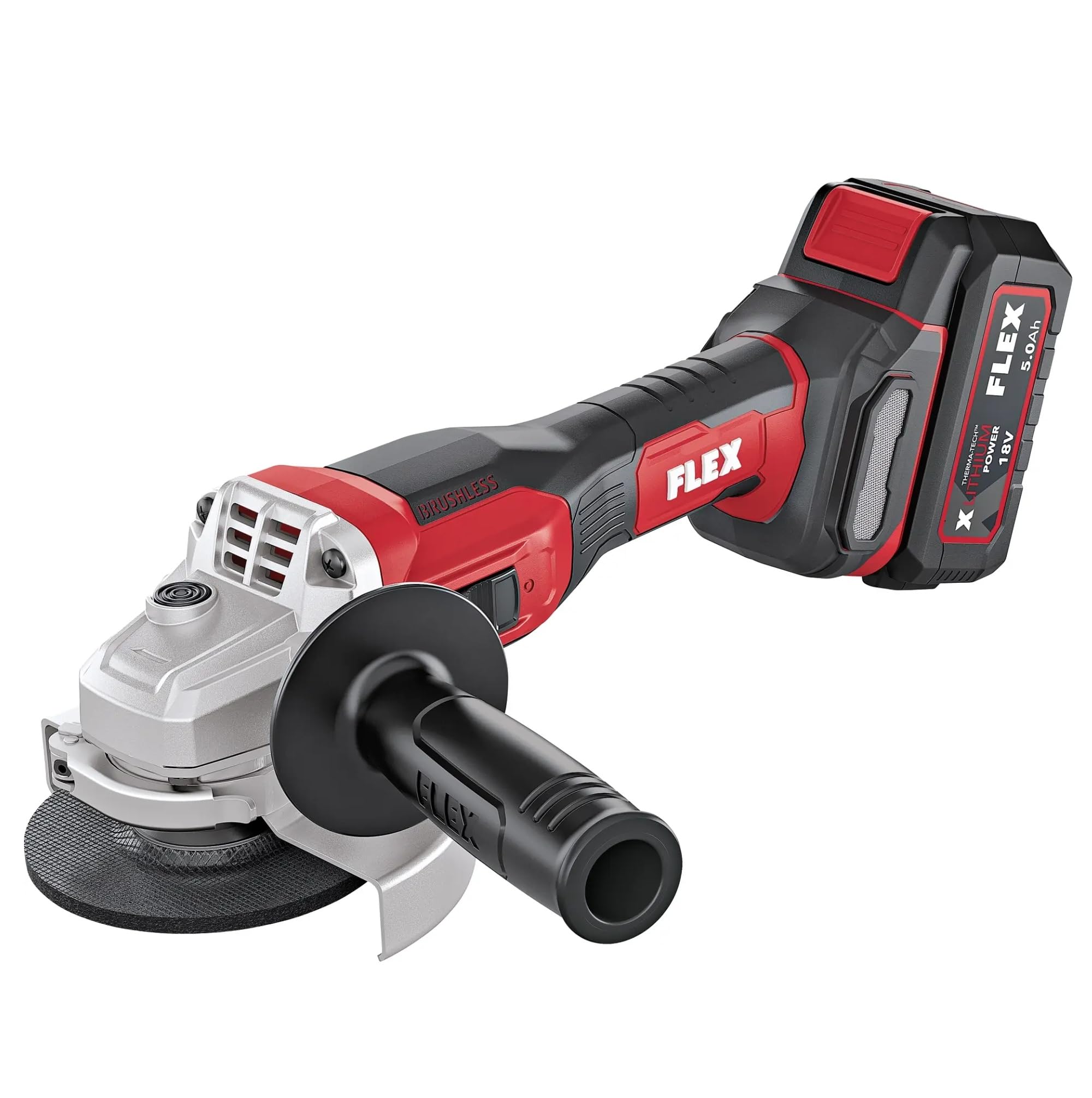 FLEX Aktion 530496 Meuleuse d'angle sans fil L 125 18.0-EC LD / 5.0 (tour de préhension 147 mm, poids 1,47 kg, 2 batteries 18 V/5,0 Ah)