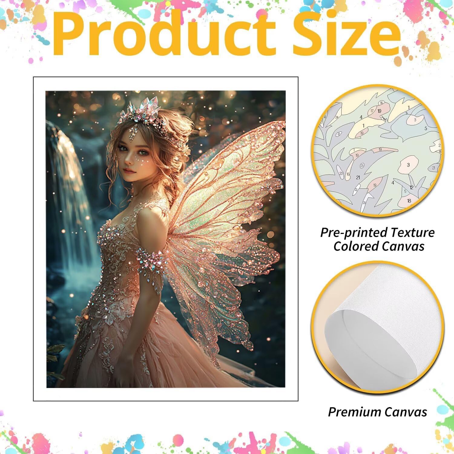 WEISHIWE Fairy Butterfly Painting by Numeros Adults, 60x80cm w-384