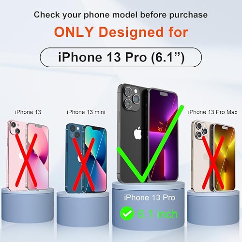 Miniatura 2 de ORETECH Funda para iPhone 13 Pro, con 2 protectores de pantalla de vidrio templado Funda protectora de cuerpo completo para iPhone 13 Pro