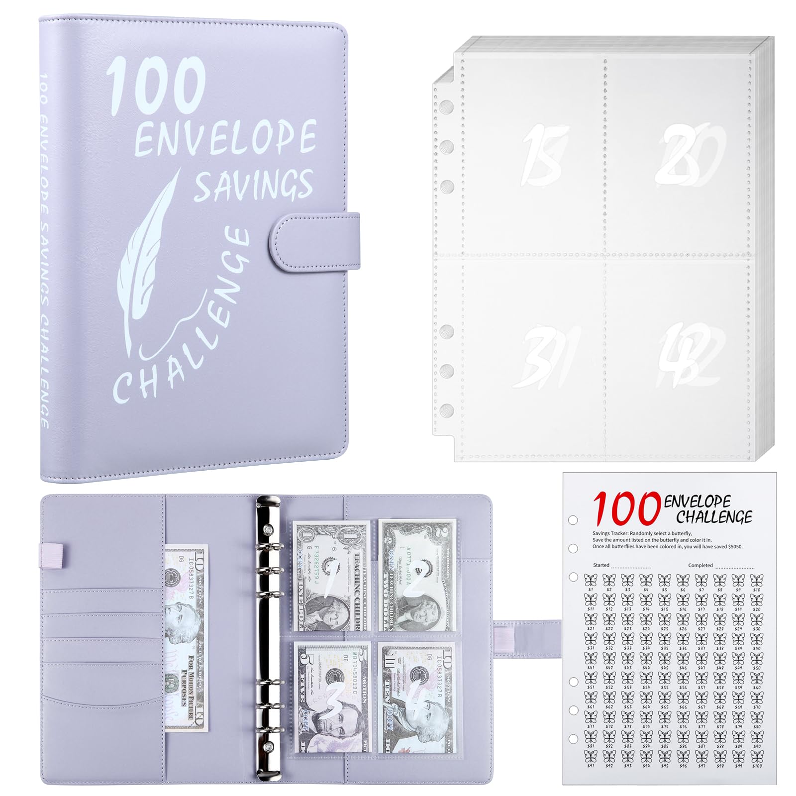 Amazon.com : MUQING 100 Envelopes Money Saving Challenge