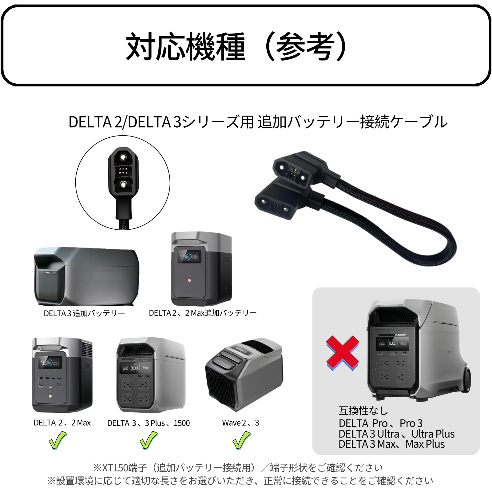 Amazon.co.jp: For EcoFlow DELTA 3｜XT150 L字型 編み込み