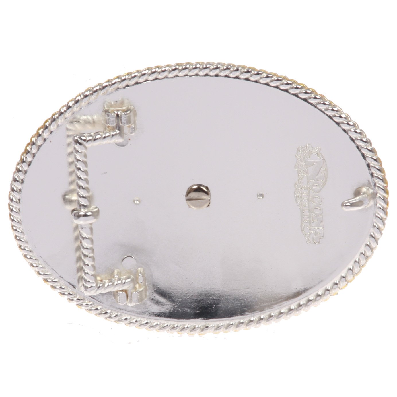 Western Cowboy fibbia argento con aquila svettante oro cintura in pelle