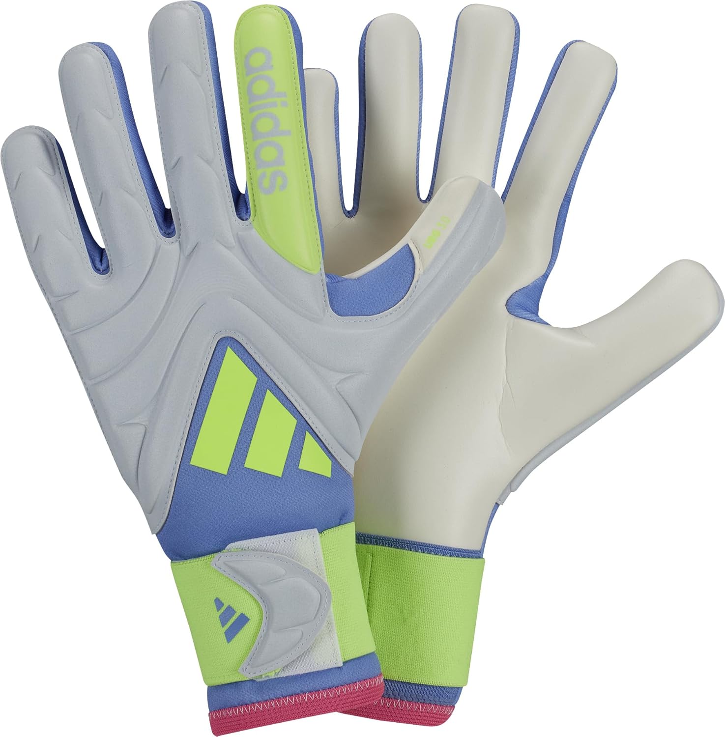 adidas Unisex-Adult Copa League Goalie Soccer Gloves, Blue Fusion/Halo Blue/Lucid Lemon, 8
