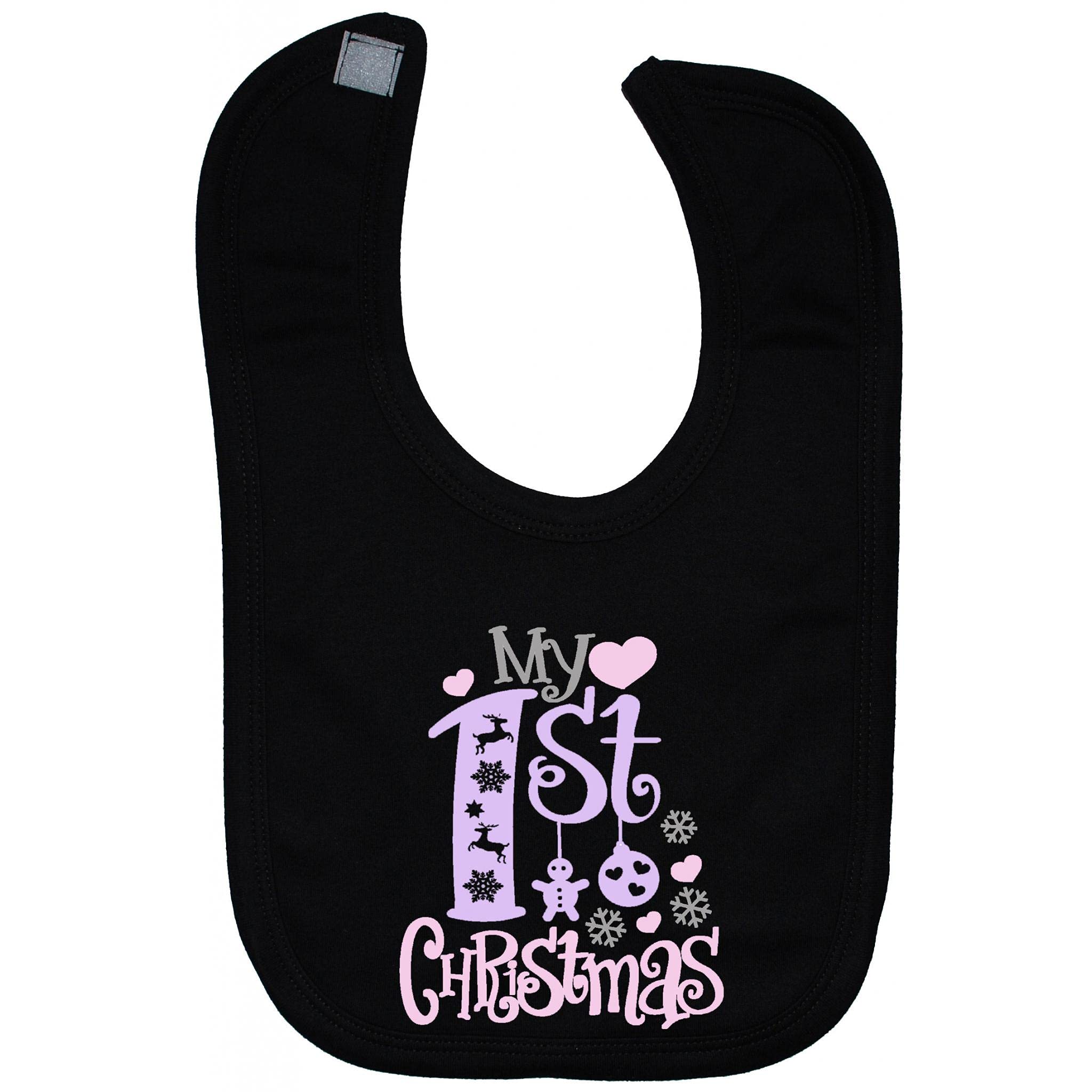 Acce Products My First Christmas Baby Feeding Bib Touch Attach 0 to approx 3 Years - Black