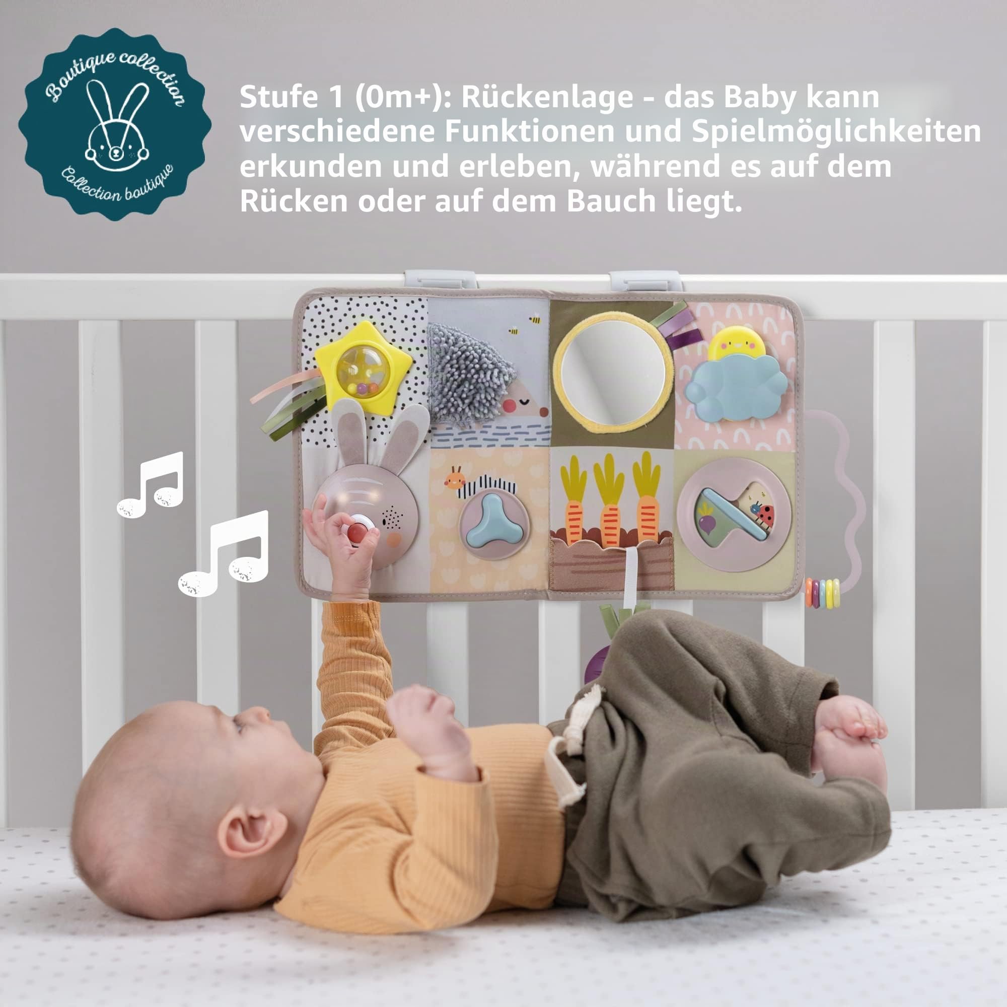 Taf Toys Urban Garden Entwicklungszentrum - Tummy Time Sensorisches Musik & Licht Spielzeug mit 13 Aktivitäten Geeignet für Jungen & Mädchen ab 0 Monaten
