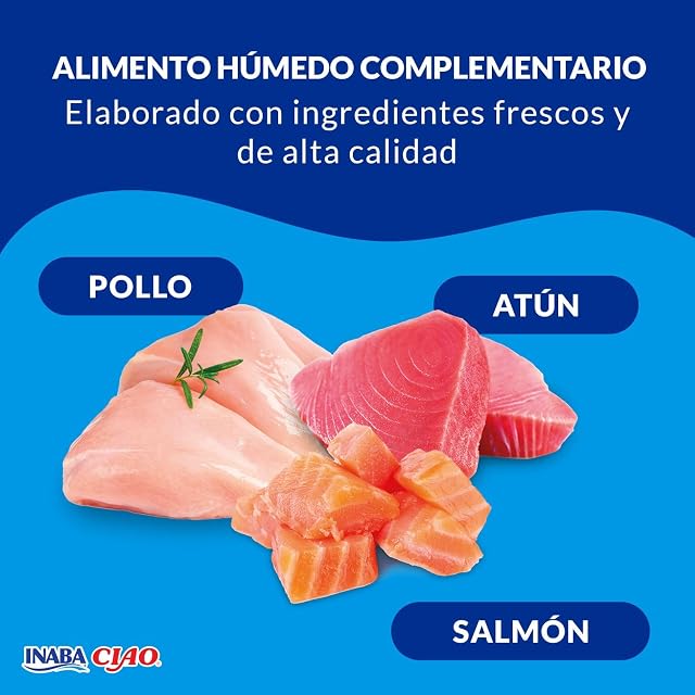 Foto 4 de 7 de INABA Ciao Stew Gatos - Receta Saludable de Estofado Cremoso con Pollo, Atún y Salmón