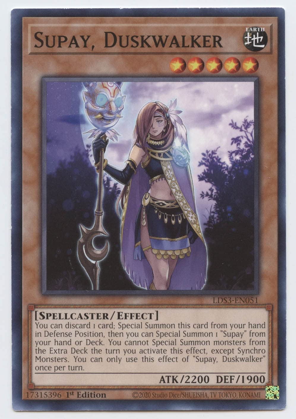 Amazon.com: Yu-Gi-Oh! Supay, Duskwalker - LDS3-EN051 - Common